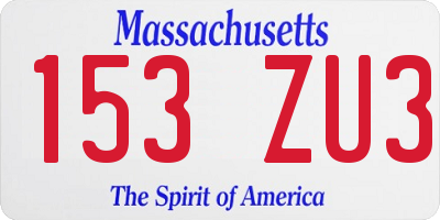 MA license plate 153ZU3