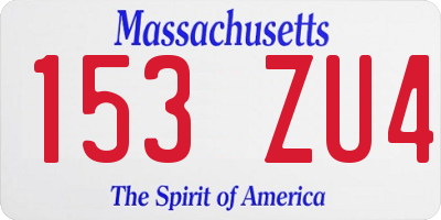 MA license plate 153ZU4