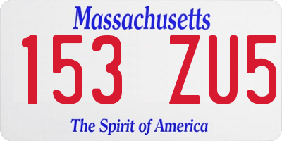 MA license plate 153ZU5