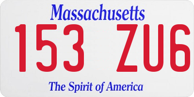 MA license plate 153ZU6