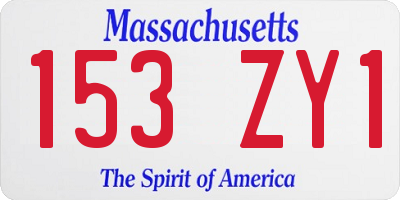 MA license plate 153ZY1