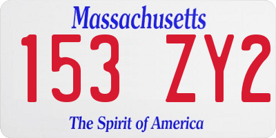 MA license plate 153ZY2