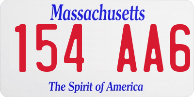 MA license plate 154AA6