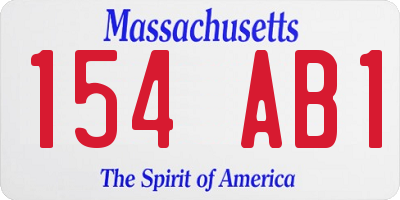 MA license plate 154AB1