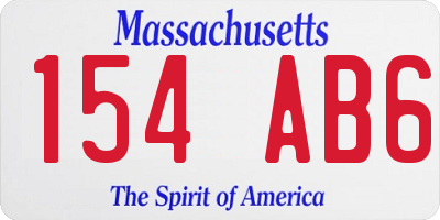MA license plate 154AB6