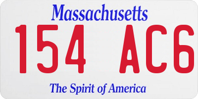 MA license plate 154AC6