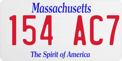 MA license plate 154AC7