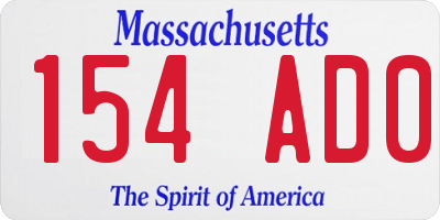 MA license plate 154AD0