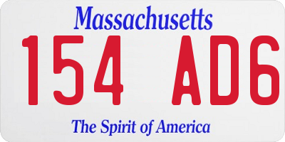 MA license plate 154AD6