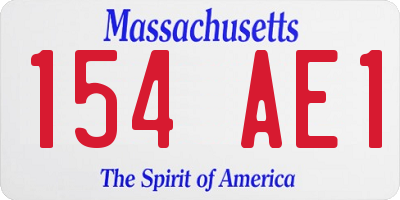 MA license plate 154AE1