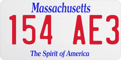 MA license plate 154AE3