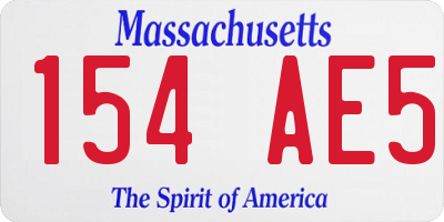 MA license plate 154AE5