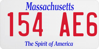 MA license plate 154AE6