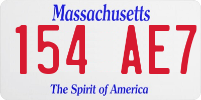MA license plate 154AE7