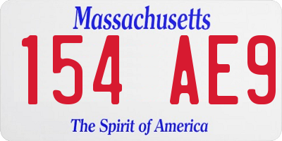 MA license plate 154AE9