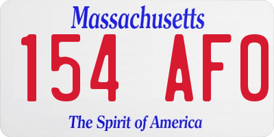 MA license plate 154AF0