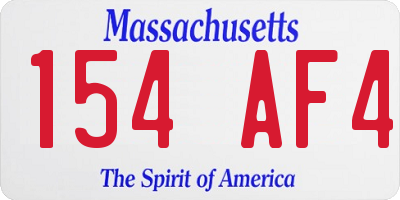 MA license plate 154AF4