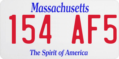 MA license plate 154AF5