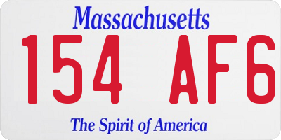 MA license plate 154AF6