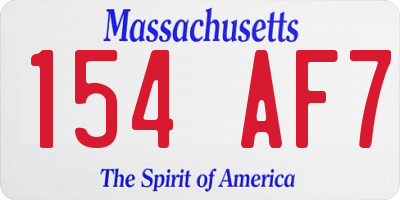 MA license plate 154AF7