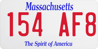 MA license plate 154AF8