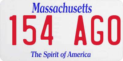 MA license plate 154AG0