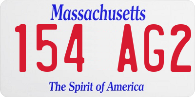 MA license plate 154AG2