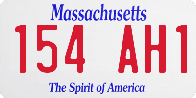 MA license plate 154AH1