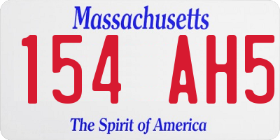 MA license plate 154AH5