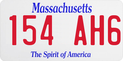 MA license plate 154AH6