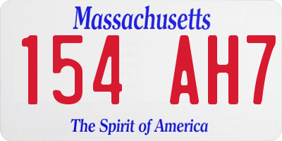 MA license plate 154AH7