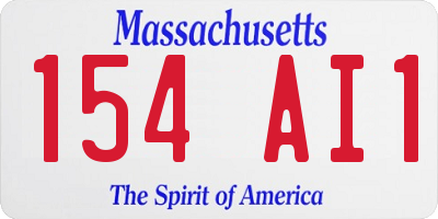 MA license plate 154AI1