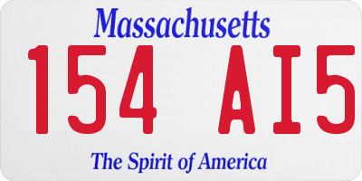 MA license plate 154AI5