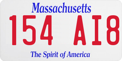 MA license plate 154AI8