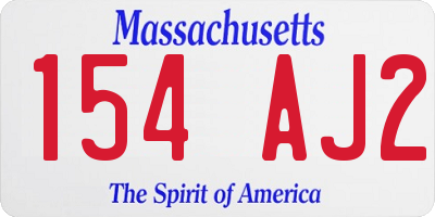 MA license plate 154AJ2