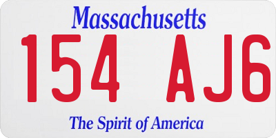 MA license plate 154AJ6