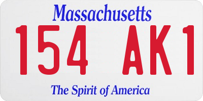 MA license plate 154AK1