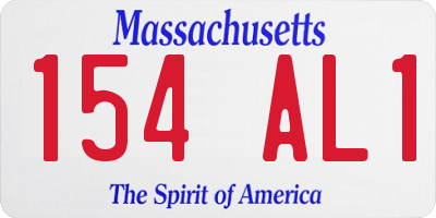 MA license plate 154AL1