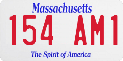 MA license plate 154AM1