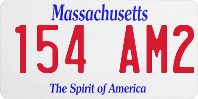 MA license plate 154AM2