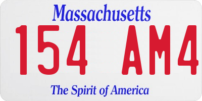 MA license plate 154AM4