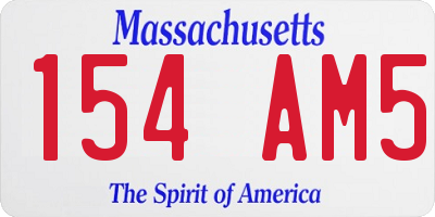 MA license plate 154AM5