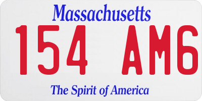 MA license plate 154AM6