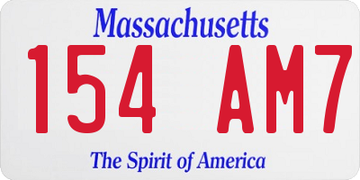 MA license plate 154AM7