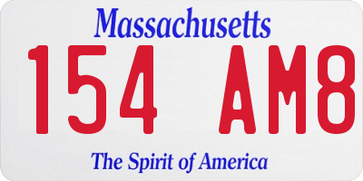MA license plate 154AM8