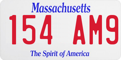 MA license plate 154AM9