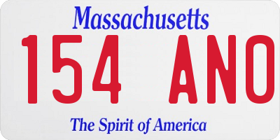 MA license plate 154AN0