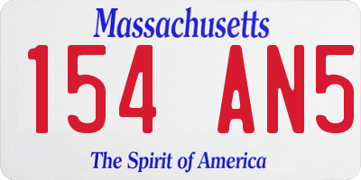 MA license plate 154AN5