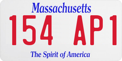 MA license plate 154AP1