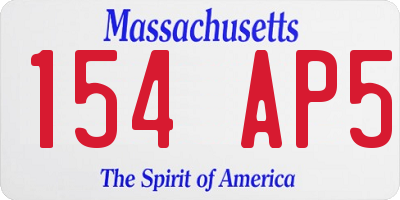 MA license plate 154AP5
